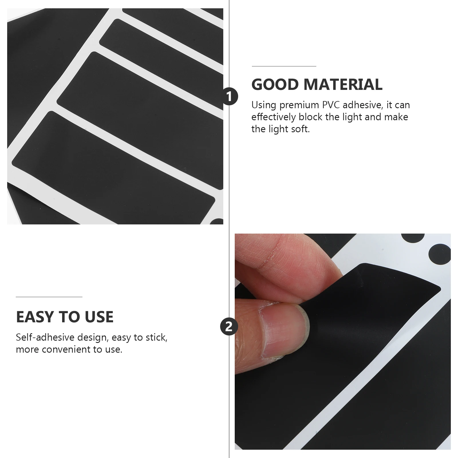 

2 Sheets LED Light Shielding Stickers 50%~80% Dimming Blackout for Electronics Routers Shading Cover Craft Sewing Use