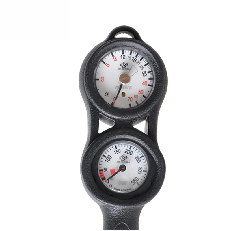 Professional diving luminous dual meter pressure gauge + depth gauge instrument CE certified barometer luminous diving gauge