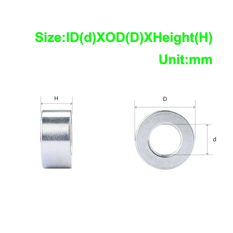 10MM 12MMM 10 M12 ID 10.2MM 10.5MM 12.5MM Aluminum Alloy Bushing Gasket Shaft Axle Round Sleeve Unthreaded Spacer 16MM 20MM 24MM