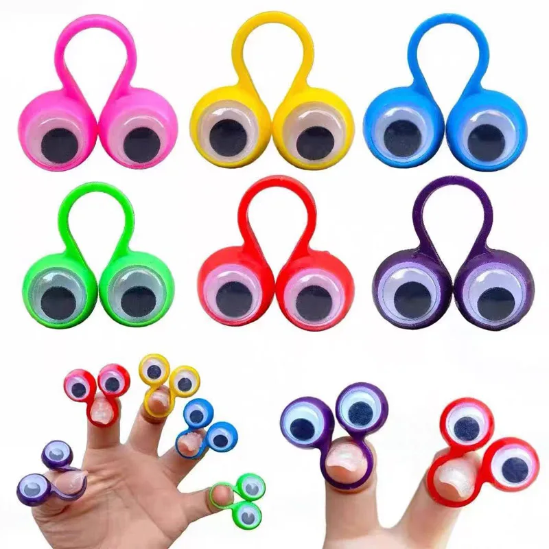 20PCS Funny Finger Eyes Puppet Eyeball Rings Party Favors School Prizes Classroom Rewards for Kids Christmas Birthday Gifts