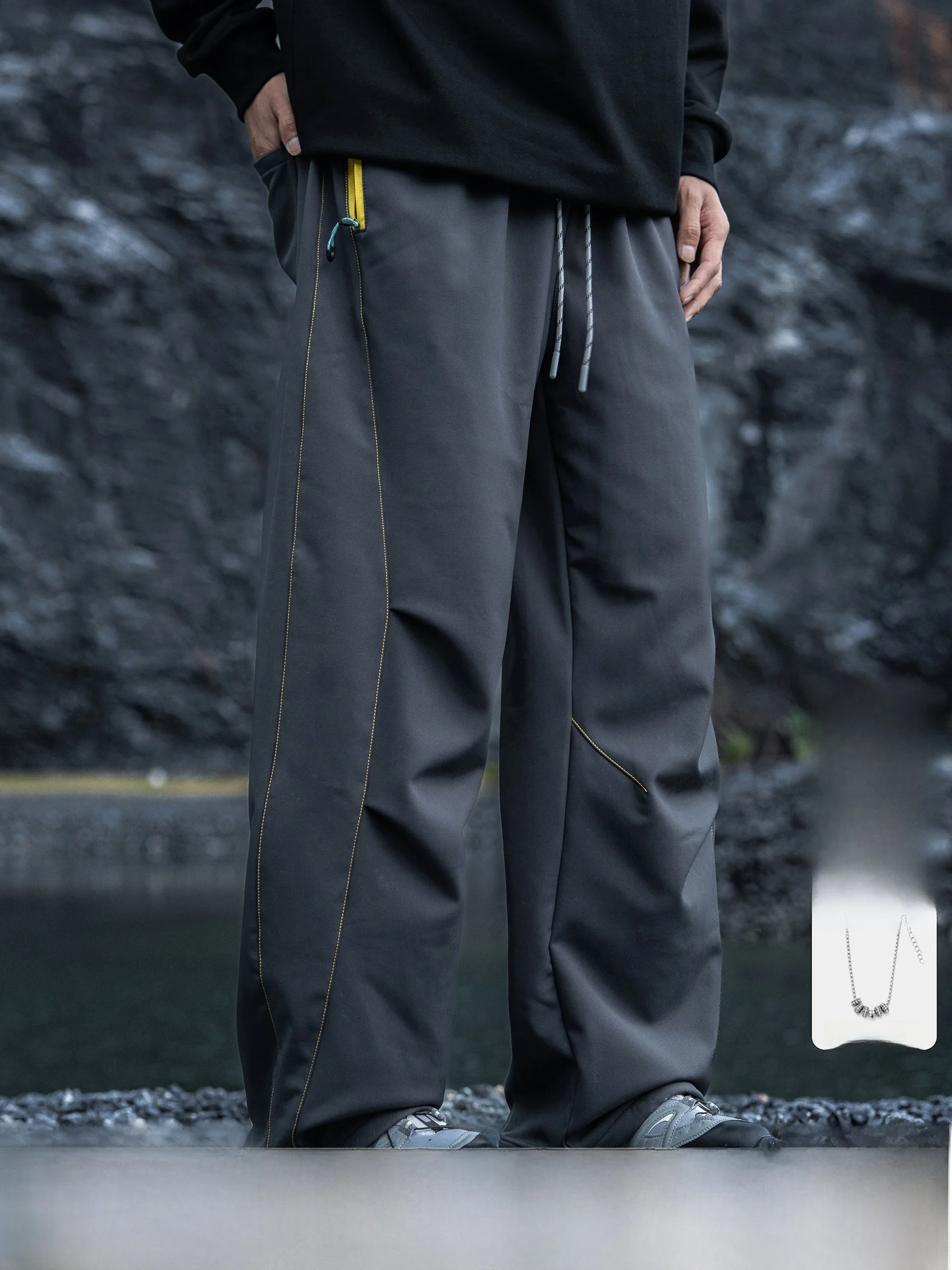 XiaoBin Outdoor Sports Pants Fleece Lined Thickened Men's Winter Workwear Trousers Windproof Long Trousers Casual Loose Fit