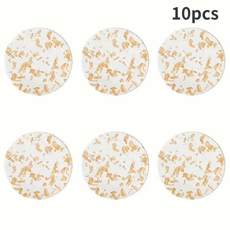 10Pcs Metallic Finish Coasters Heat Resistant Non Slip for Cups Mugs Bowls Home Kitchen Tabletop Protection