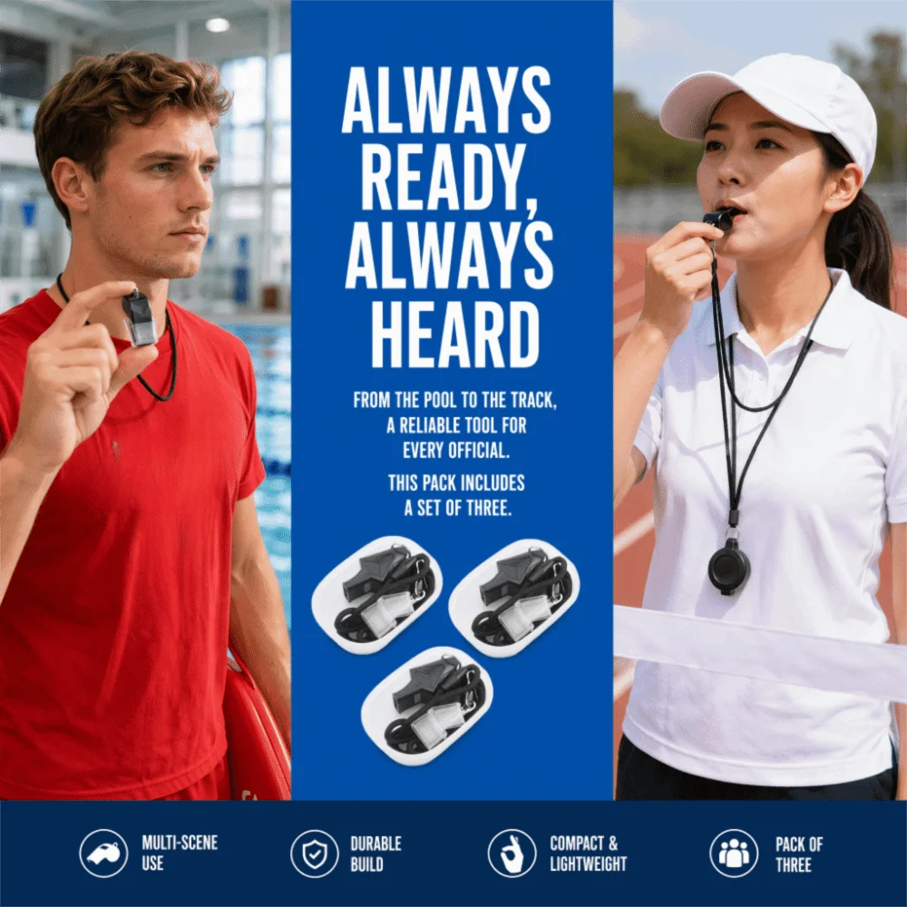 3PCS Professional Professional Grade Coach Whistle Dolphin Shape ABS Referee Whistle Coreless Design Sports Whistle Coach Use