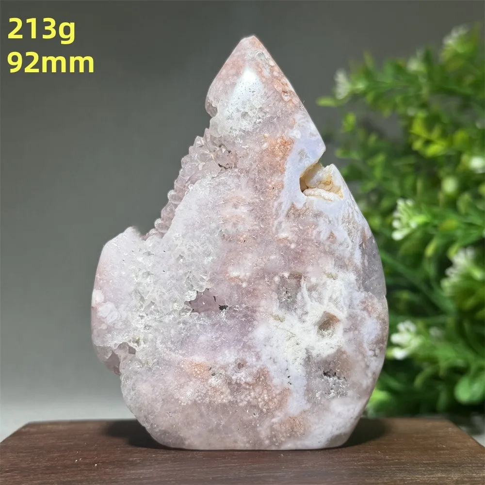 Natural Mineral Pink Amethyst Flower Agate Free Form Torch Aura Healing Witchcraft Meditation Home Decoration Holiday Gift