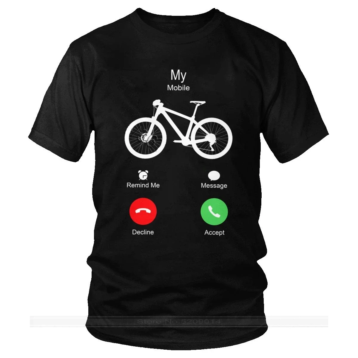 Summer Funny My MTB Mobile Is Calling To Ride Shirt Short Sleeved Mountain Bike Lover T Shirt Biking T-shirt Gift Tee Clothing