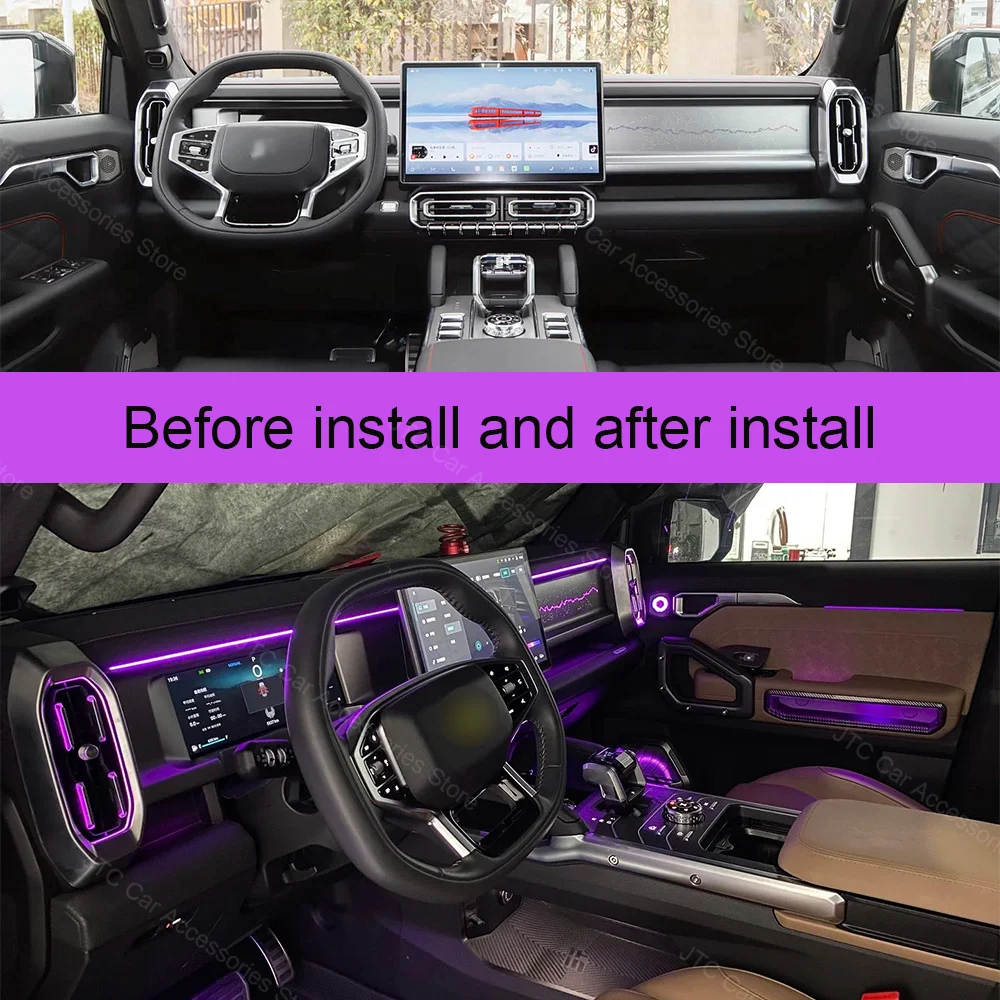 Dynamic Active Ambient Lighting For Chery Jetour Traveller T2 ICH·X K3 2023-2025 Upgrade Accessories Atmosphere Lights