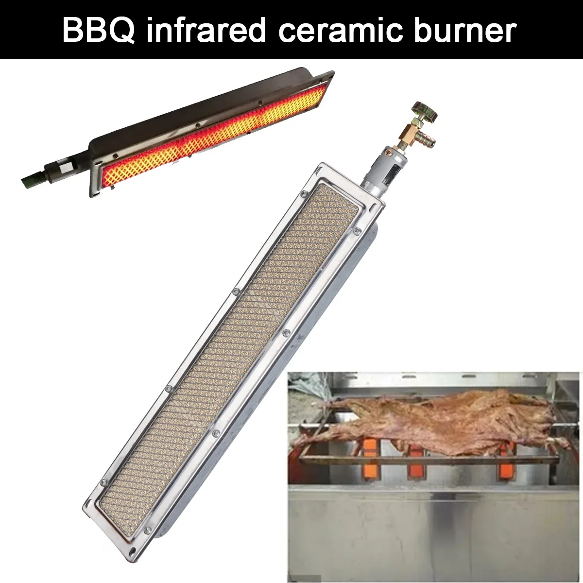 Hochwertiger Gasbrenner für BBQ-Grills, Lebensmittelverarbeitung & landwirtschaftliche Trocknung, gleichmäßige Wärmeverteilung, rauchfrei, schadstofffrei für Restaurants, Bauernhöfe & Lebensmittelindustrie, 44 x 9,5 cm Gas-Infrarot-Keramikbrenner, Metall- & Keramikkonstruktion, Grillbrenner. – Detail 8