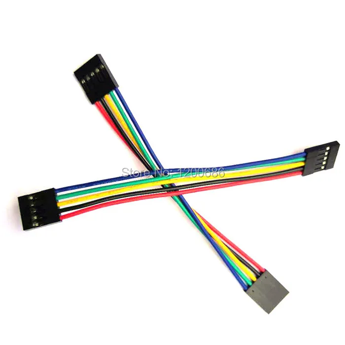 1007 22AWG 10CM 5P 2.54 mm Female to Female Dupont Line Wire jumper DuPont 2.54mm wire cable 5pin pitch 2.54mm
