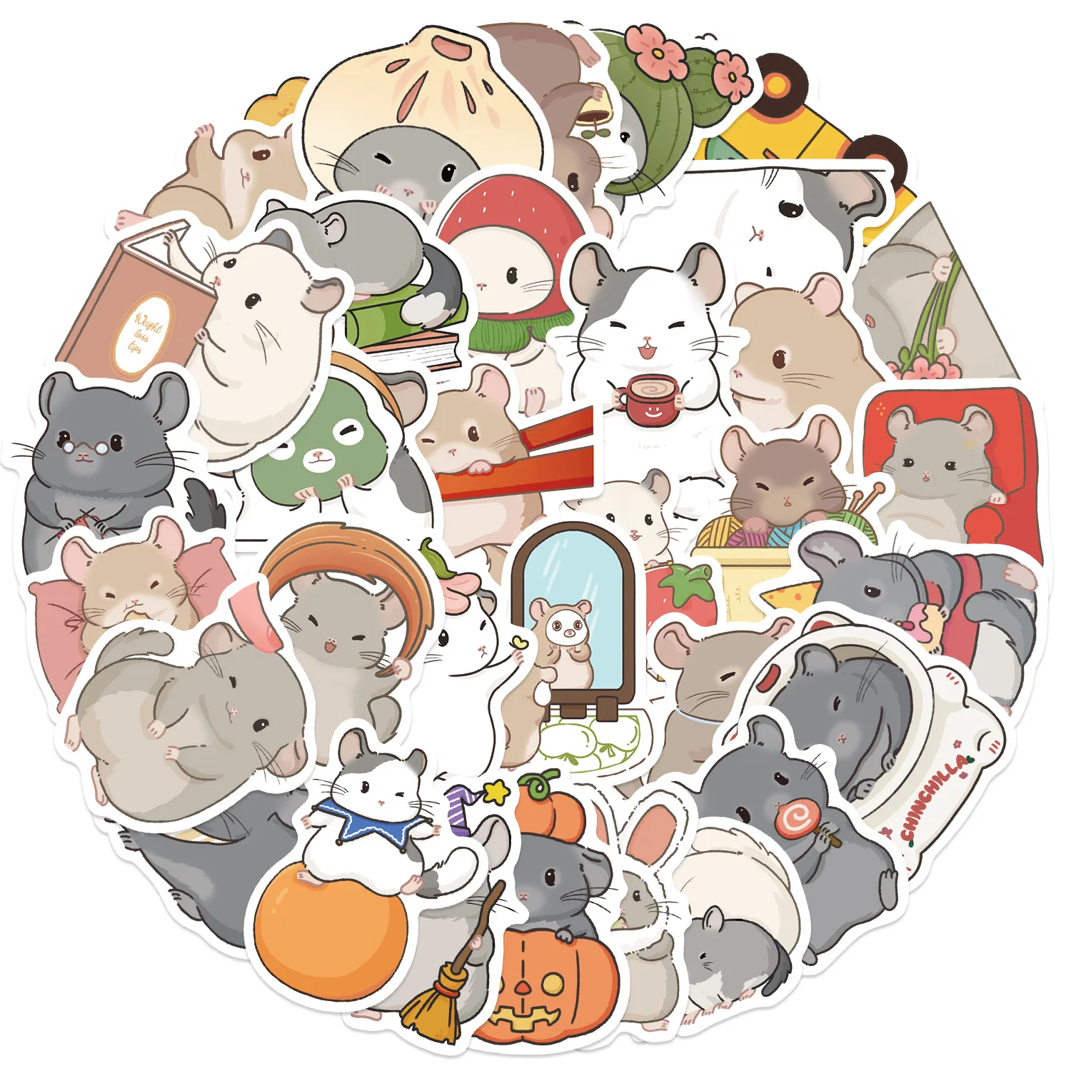 10/30/50PCS Cartoon Leuke Chinchilla Grappige Graffiti Sticker Decoratie Laptop Telefoon Case Gitaar Waterdichte Sticker Kinderen speelgoed Gift