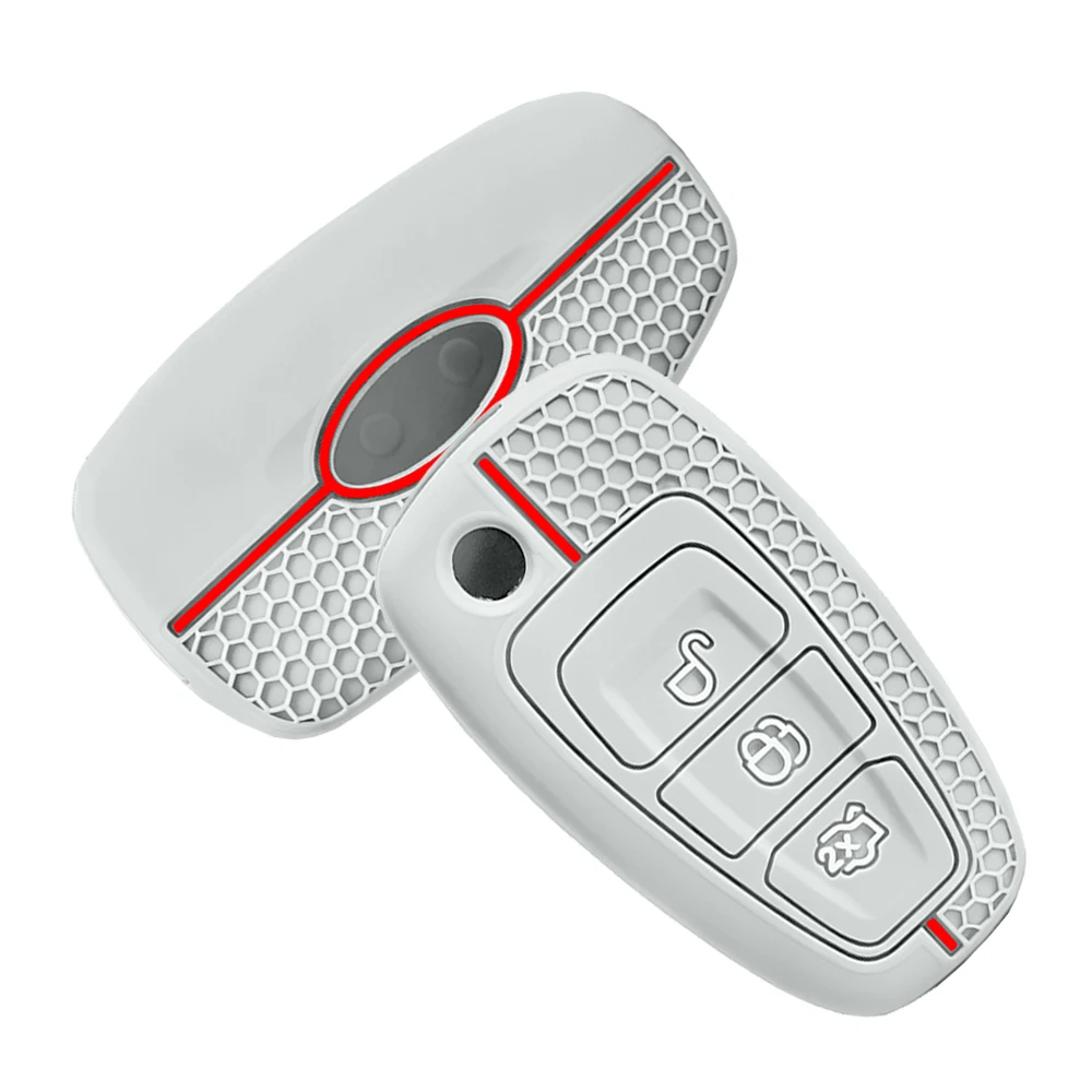 Gray Silicone Car Remote Key Cover Case For Ford Focus Galaxy Mondeo Transit Tourneo Custom Ranger C-Max S-Max Auto Accessories
