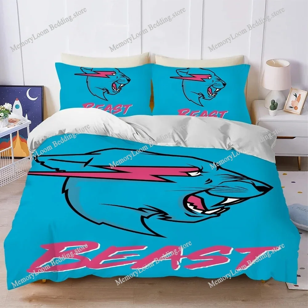 Video Blogger Duvet Cover Set Home Style Bedding Soft Laundry Cotton Bed M-MrBeast-s Four Seasons Student Dormitory Home Textile
