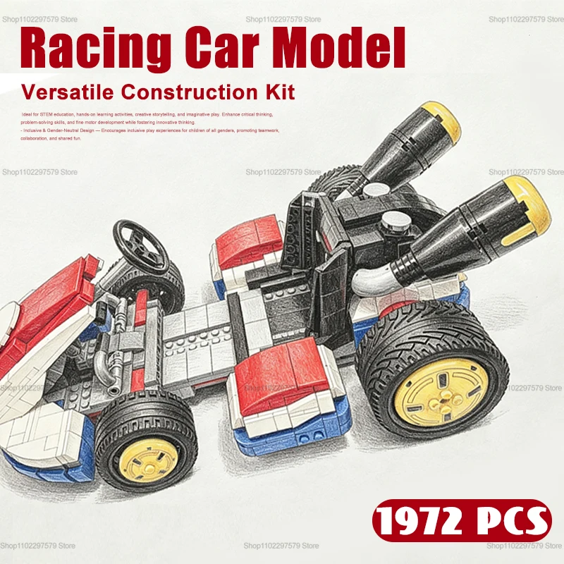 2200+/1900+PCS Race Car Building Blocks Kit DIY Bricks Assembly Model Car Creative Building Toy Fun Play Gift for Kid Collector
