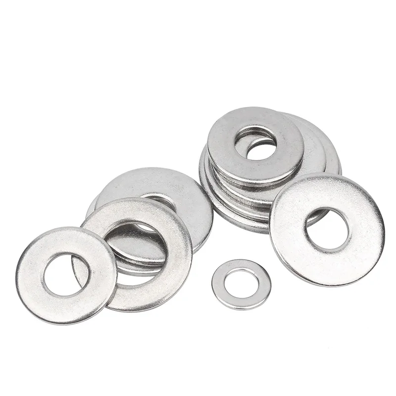 M3 M4 M5 M6 M8 M10 M12 A2-70 304 Stainless Steel Flat Washer Plain Gasket Thickness 1.5/2mm