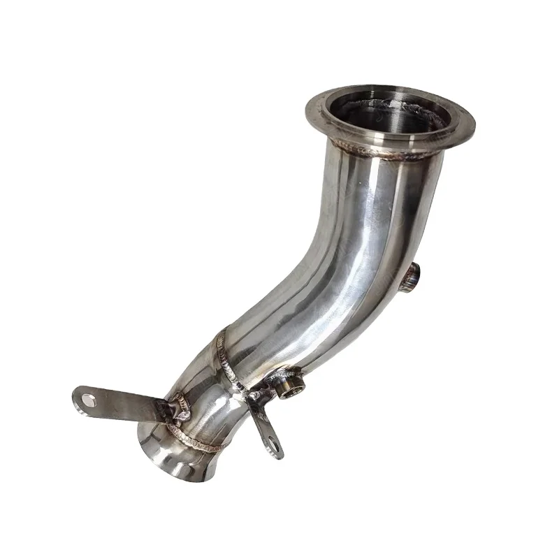 JTLD Performance Polished Exhaust Downpipe For BMW F30 335i N55 304 Stainless Steel Exhaust Test Pipes