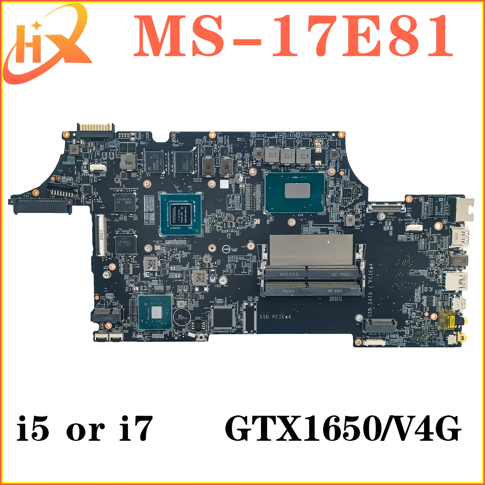 Mainboard For MSI MS-17E81 MS-17E8 Laptop Motherboard i5 i7 9th Gen GTX1650/V4G 100% TEST OK