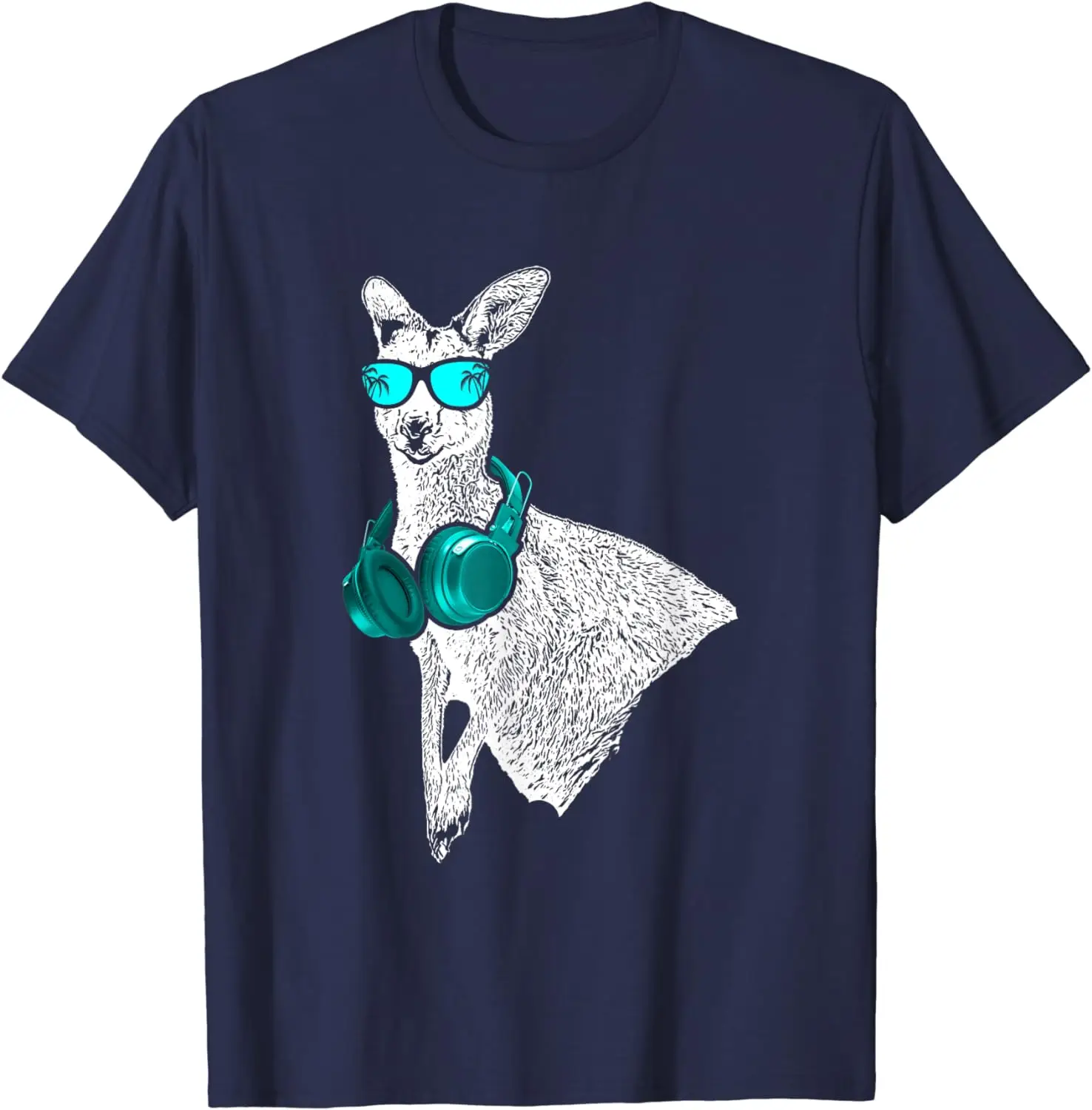 2024 New Kangaroo Animal Lover Headphones Sunglasses Kangaroo Lover T-shirt