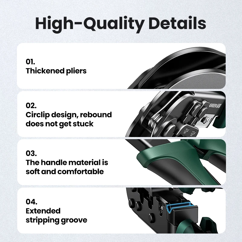 UGREEN-RJ45 Alicate de crimpagem para cabo de rede, cortador de rede, alicate stripper, ferramenta multifuncional, CAT6, CAT7, CAT8, CAT8
