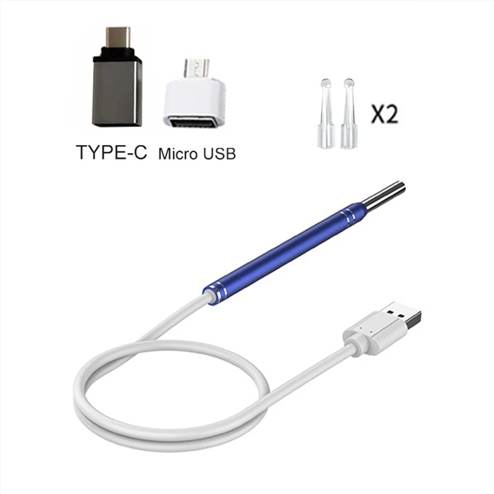 For Android Smart Ear Cleaner Endoscope Spoon Camera Ear Picker Cleaning Wax Removal Visual Earpick Mouth Nose Otoscope Support