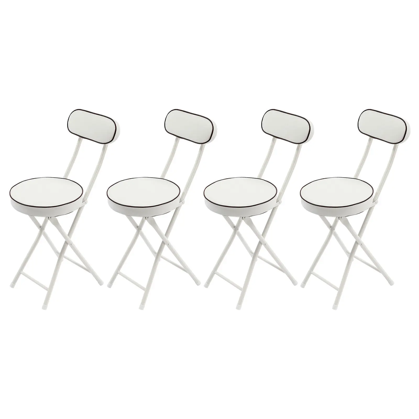 4PCS 16.54*18.9*41.34in White Oldable Bar Chair Tall Folding Chair Foldable Bar Chair for Kitchens Dining Rooms Living Rooms
