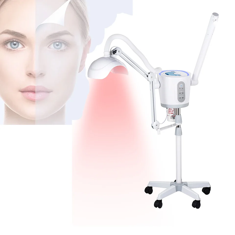 

3 IN 1 Led Face 4 Color LED Therapy Facial Skin Care HOT AND COLD Facial Steamer Skin Rejuvenation Care beauty salon equipment