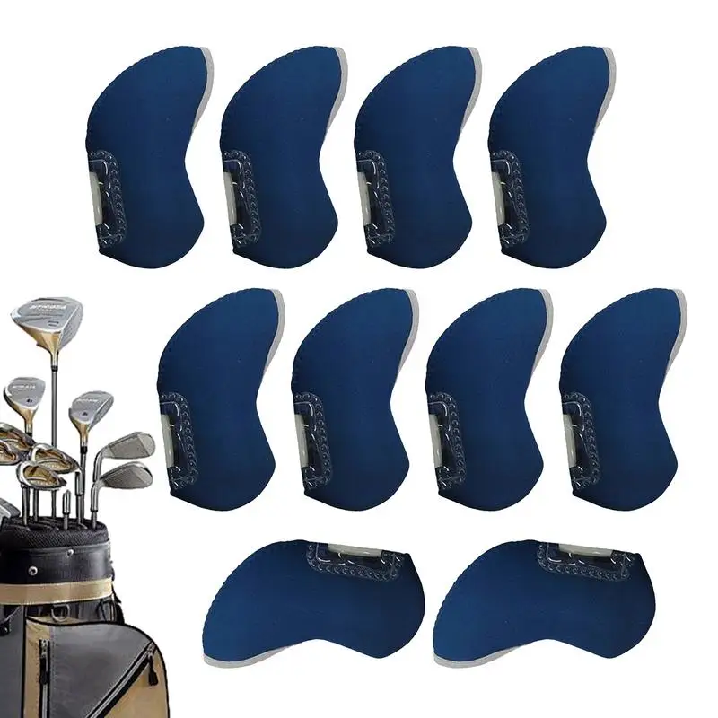 Golf Iron Covers Transparent Iron Golf Head Club Set 10PCS Diving Fabric Golf Wedge Iron Covers Protective Golf Iron Head Covers