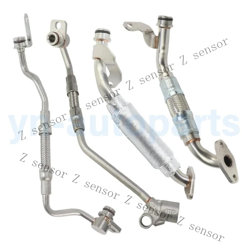 RRR+  4PCS Turbocharger Oil Supply Line Hoses For BMW E90 E82 F01 E71 E89 Z4 X6 335i