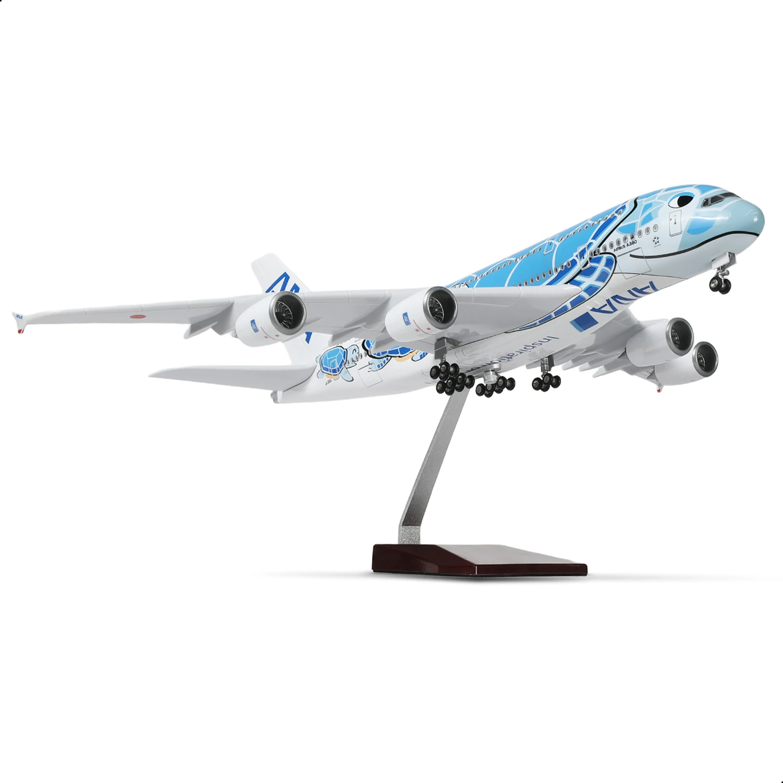 1:160 A380 Blue Turtle Aircraft Model Japan Wheels & Stand Collectible Decorative Aviation Enthusiast Christmas Birthday Gift Me