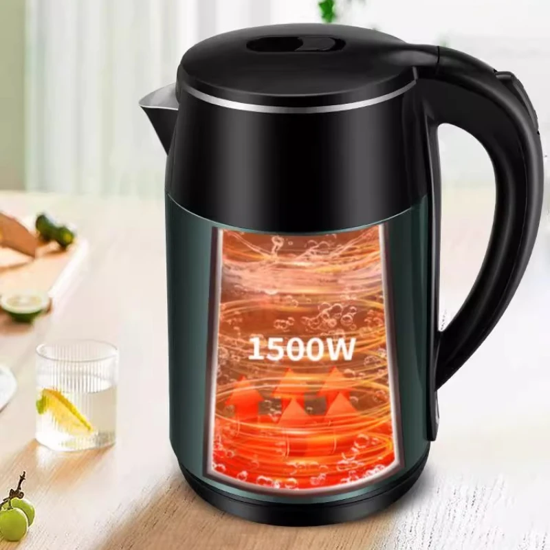 غلاية كهربائية معزولة، 304 ستانلس ستيل، سعة كبيرة، تحكم تلقائي في درجة الحرارة، غليان سريع 1500 وات، درجة طعام #6