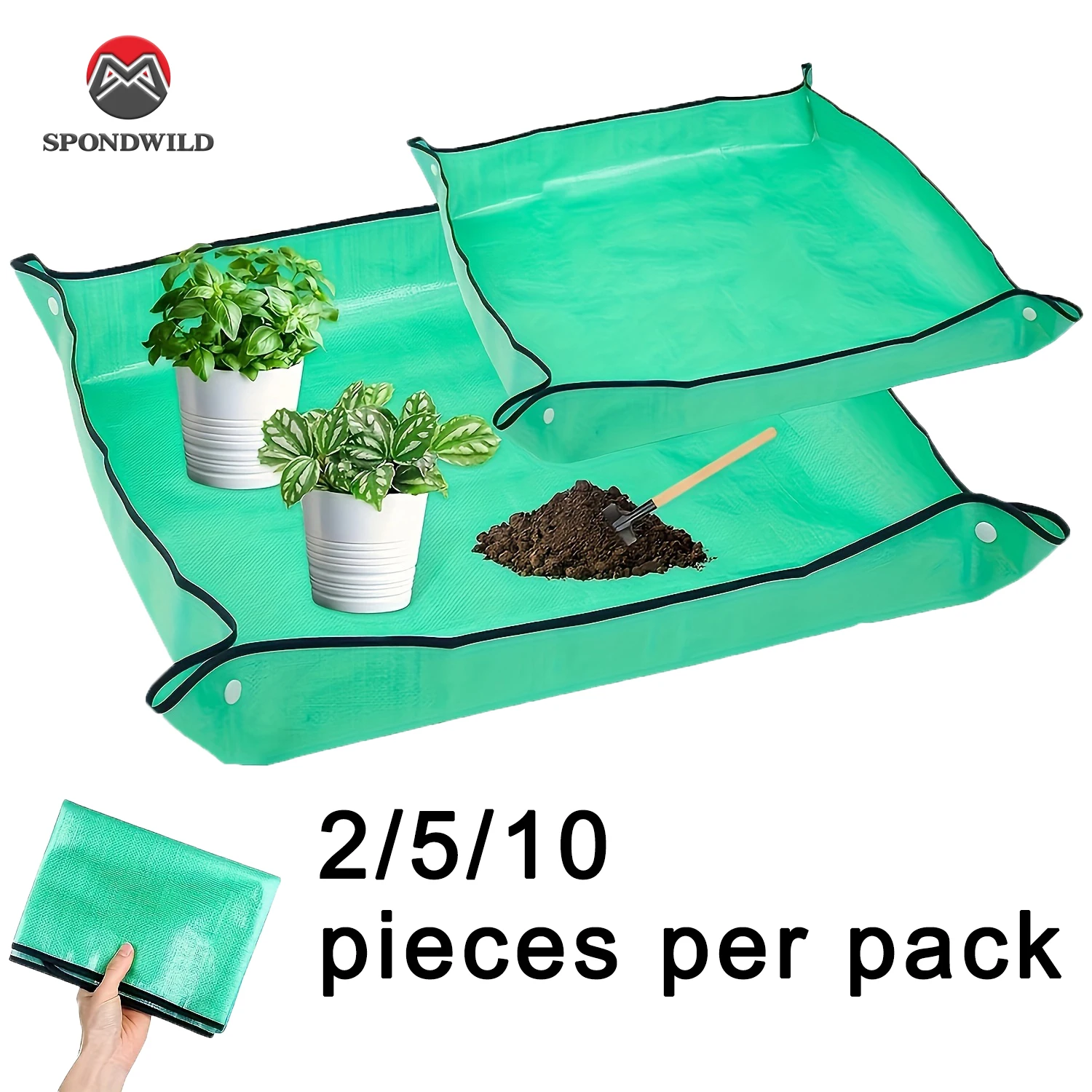 Gardening Mat 1/2/5/10 Packs, Waterproof Foldable Potting Tray, Leak Proof Plant Repotting Pad for Indoor Outdoor