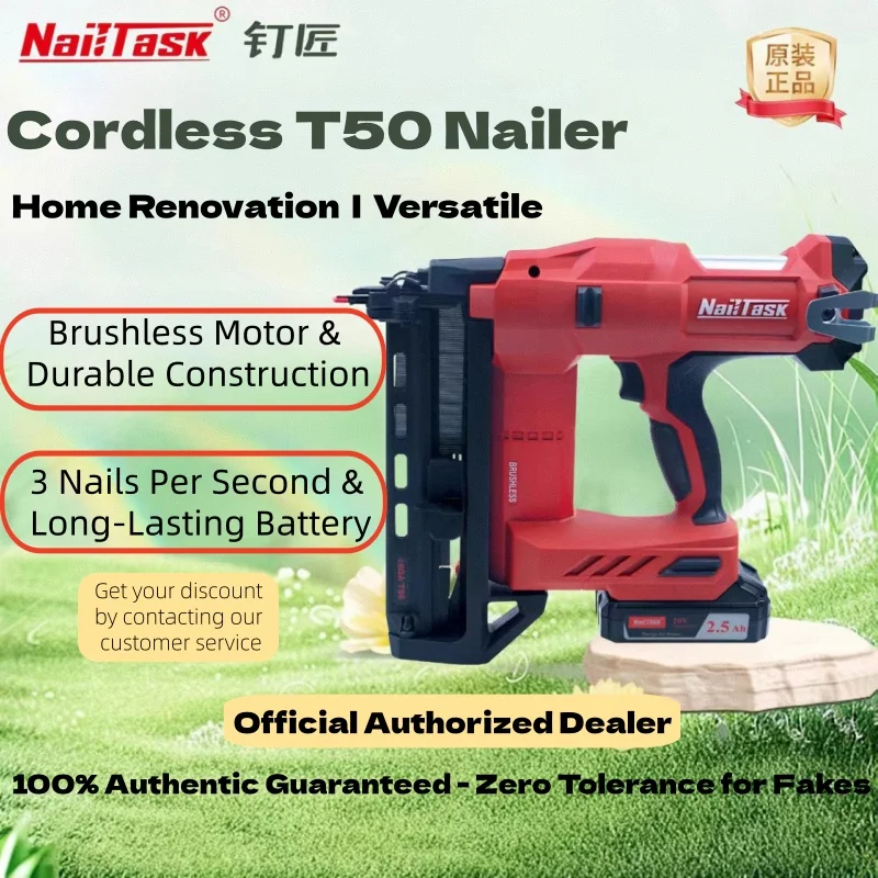 

T50-NailtaskStraight Strip Nailer for Finish Carpentry Ideal for Framing, Paneling, and Other Wood Structures