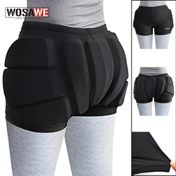 WOSAWE Motorcycle Padded Shorts Men Women Hip Butt Support Shorts for Skateboard Snowboard Skiing Winter Outdoor Sports Gear