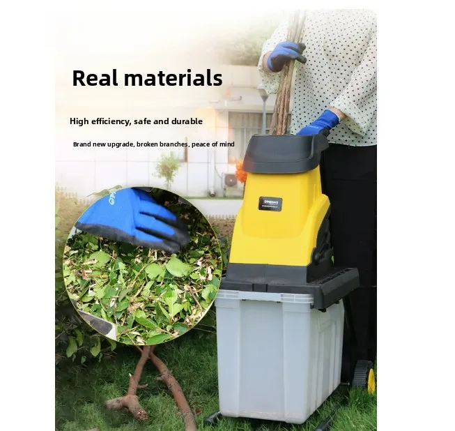2500W Electric Wood Chipper Leaf Shredder 10m Cord with 50L Collection Bag