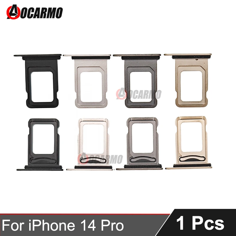 Aocarmo For iPhone 14 Pro 14Pro Single Dual SIM Card Tray Holder Slot Drawer Black Silver Purple Gold Replacement Part