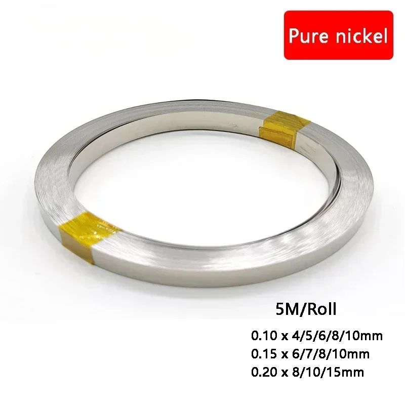 

Pure Nickel 5 meters 0.1/0.15/0.2mm Thickness for Li 18650/21700 Battery Welding Welder Machine and Spot Welding Nickel Coated