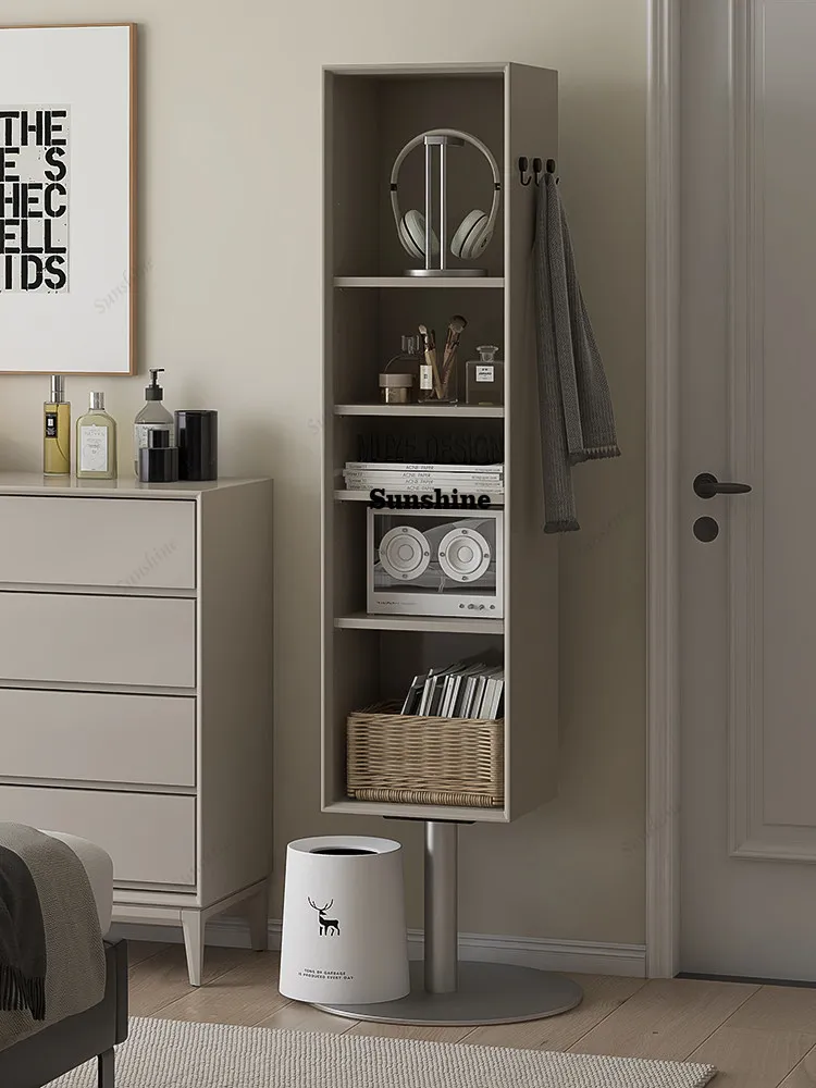 

Minimalist solid wood full-length mirror cabinet integrated multi-function rotating floor full-length mirror