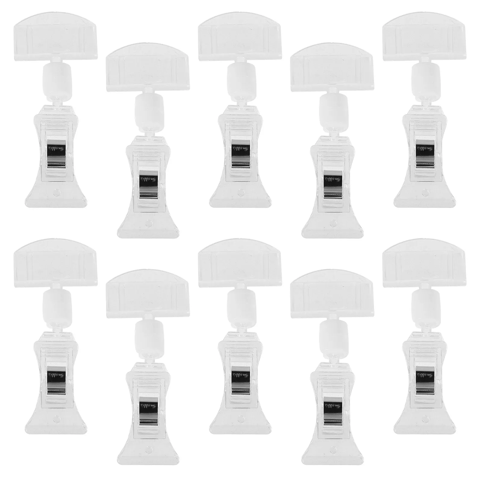10Pcs Swivel Clip Sign Holders Double Head Rotatable Price Tag Clips for Supermarket Retail Shop Clothing Display Merchandise