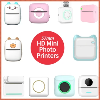 HD صور طابعة تسمية صغيرة الحرارية المحمولة الطابعات ملصقات ورقة بلا الحبر اللاسلكية Impresora Portátil 200 ديسيبل متوحد الخواص 57 مللي متر الطباعة