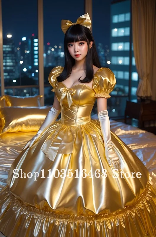 Robe de soirée gothique dorée personnalisée, coupe Laser, tissu scintillant, Corset, robe de bal, décolleté en cœur, robe de soirée pour occasions spéciales