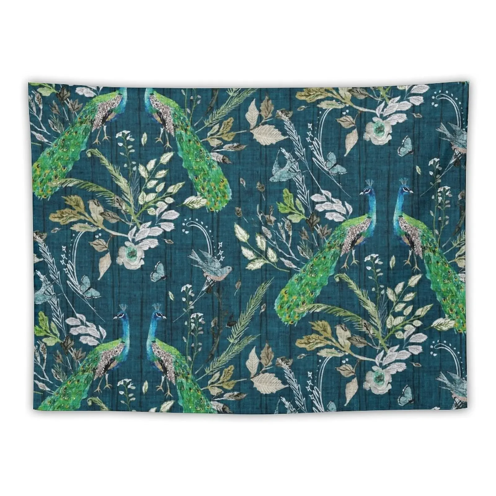 

Peacock Chinoiserie (teal) Tapestry Room Ornaments Decorations For Room Tapestry