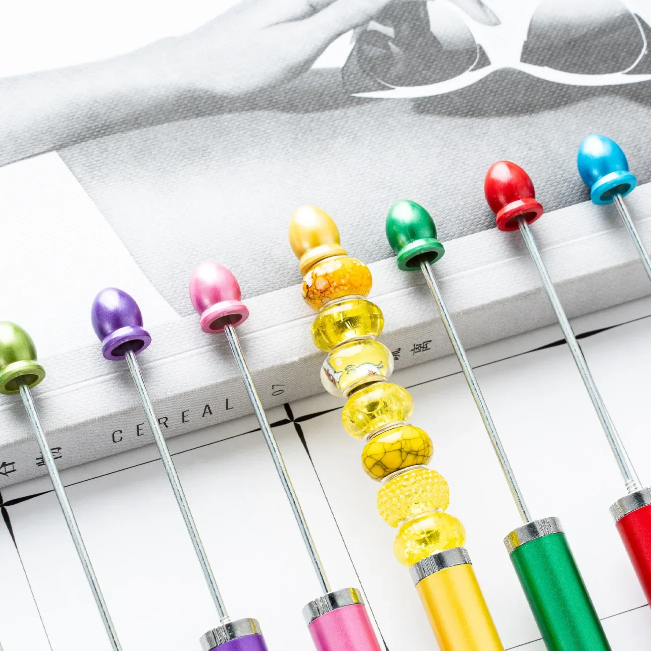 50PCS Multi functional three in one bead ballpoint pen creative touch multi-color ballpoint pen