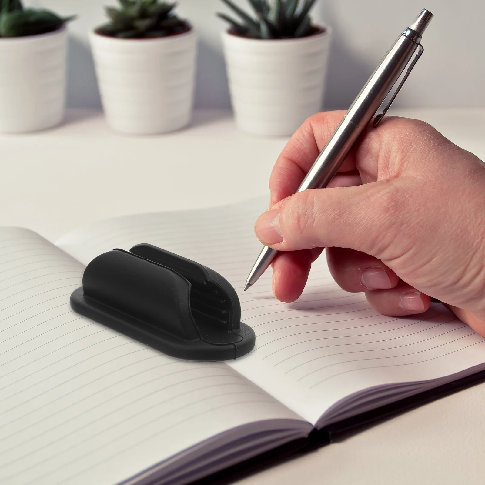 

6pcs Pen Holder Clip Card Adhesive Desk Mount For Office School Supplies Pencil Clamp Self-Adhesive Writing Tool