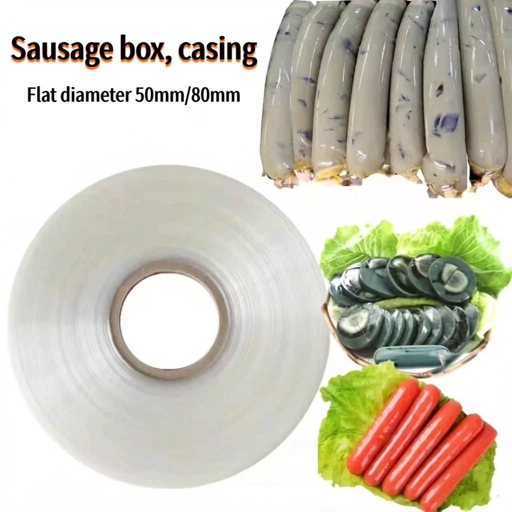 

5M/10M plastic packaging sausage casings, sausage boxes, making sausages, ham, hot dogs, and various sausage casings