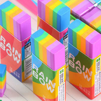 1 Piece Lytwtw's Cute Kawaii Creative Rainbow Eraser Rubber Stationery School Supplies Novelty Lovely Eraser