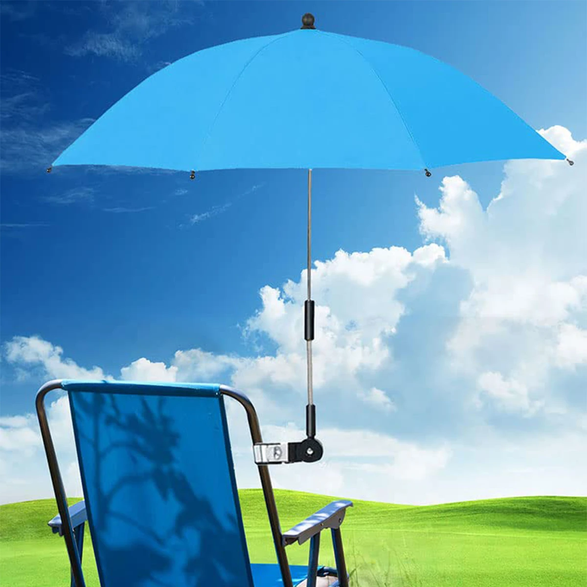 Regulowany Parasol Krzesło Z Uniwersalnym Klipsem Parasol Wózek Z Ochroną UV Krzesło Plażowe Parasol Krzesło Plażowe Parasol