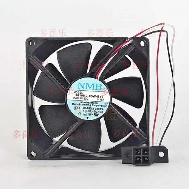 WW   for NMB 3610KL-05W-B49 9025 DC24V 0.16A 3-Pin Inverter Cooling Fan