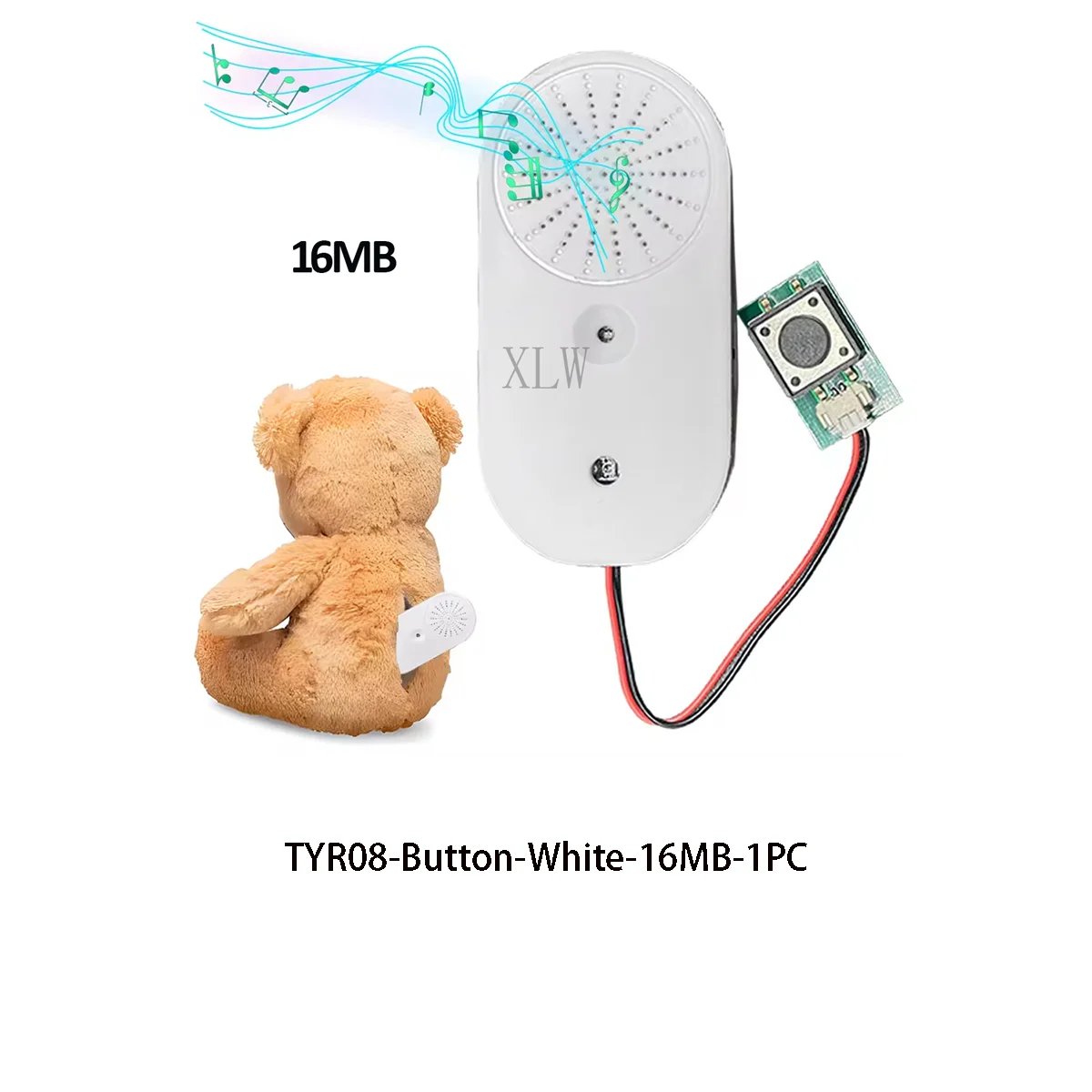 16MB Push Button Activated Sound Module With Speaker & Type-C Charging - Record Up To 16 Minutes For DIY Gifts & Crafts