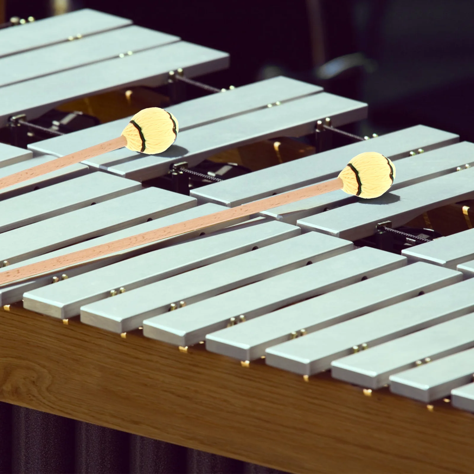 

2Pcs Maple Drumsticks Marimba Hammers Premium Wooden Mallets for Percussion Instruments Professional Drumstick Practice Tools