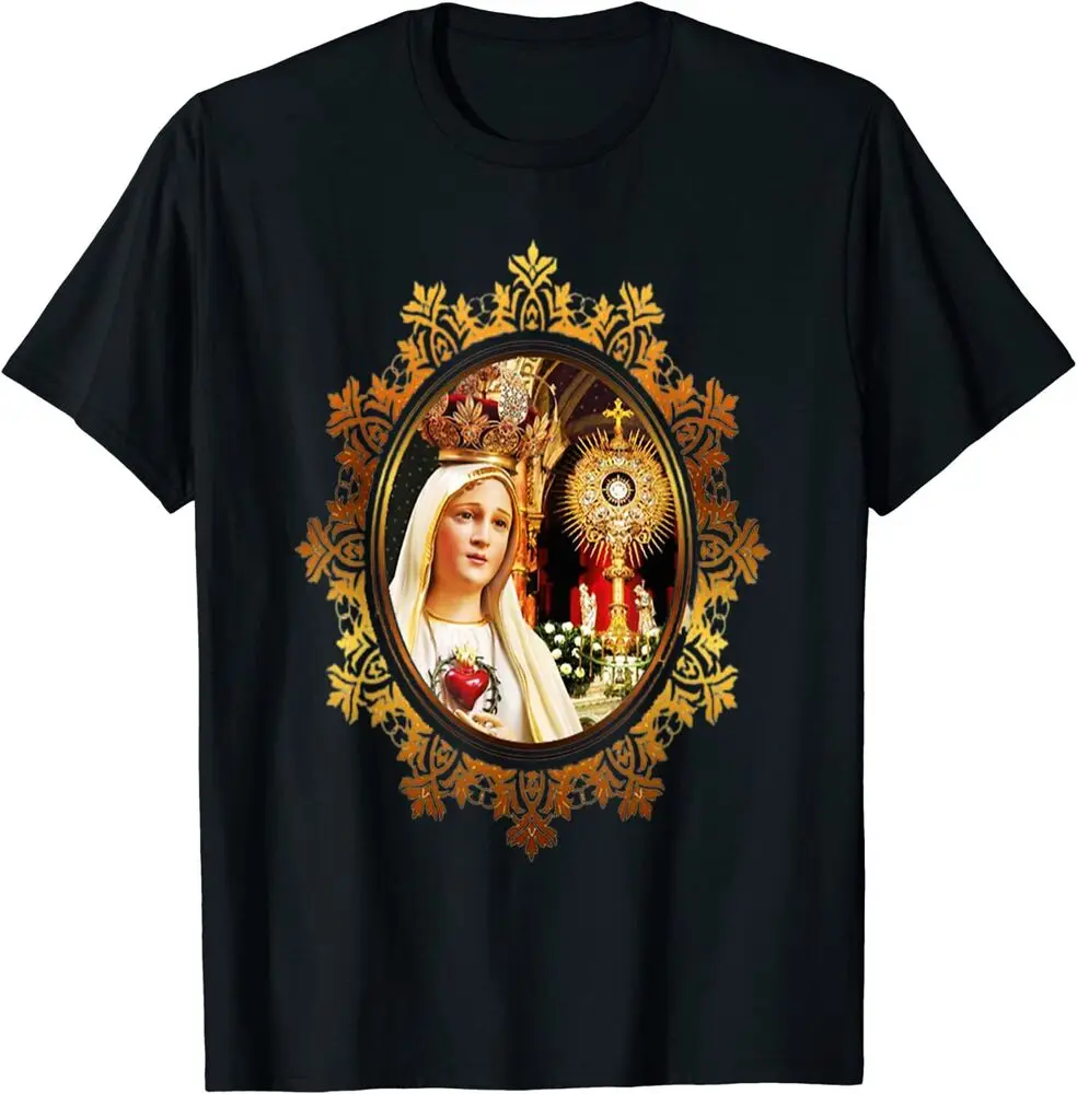 Our Lady of Fatima Rosary Prayer Holy Blessed Mary Catholic T-Shirt High Quality 100%Cotton Short Sleeve