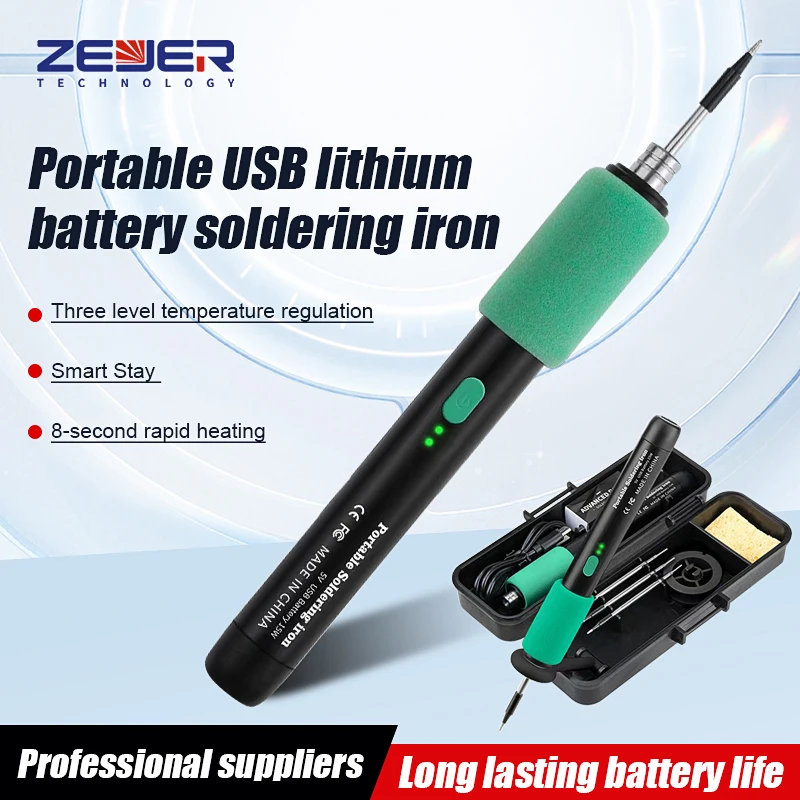 

Portable USB Radio Soldering Iron Fast Heating Cordless Welding Solder Pen Smart 3 Gears Temperature Control Weld Repair Tool