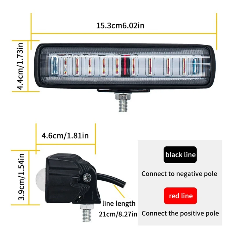 

Red Flood Beam Danger Zone Warning Lamp Side Line MarkerForklift Warning Light 27W 9LED Truck Safety Work Light Bar 12-80W